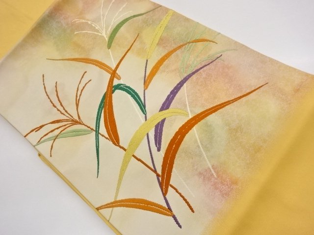 JAPANESE KIMONO / NAGOYA OBI / WOVEN FLOWER & PLANT 